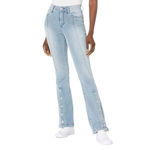 Skinnygirl Jeans The High Rise Flare with cute snap leg front Sz 25